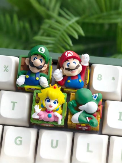 Super Mario Series 3D Block Style Artisan Keycap, Handmade Stereo Game Character Keycap Compatible With All MX Mechanical Keyboard Switches