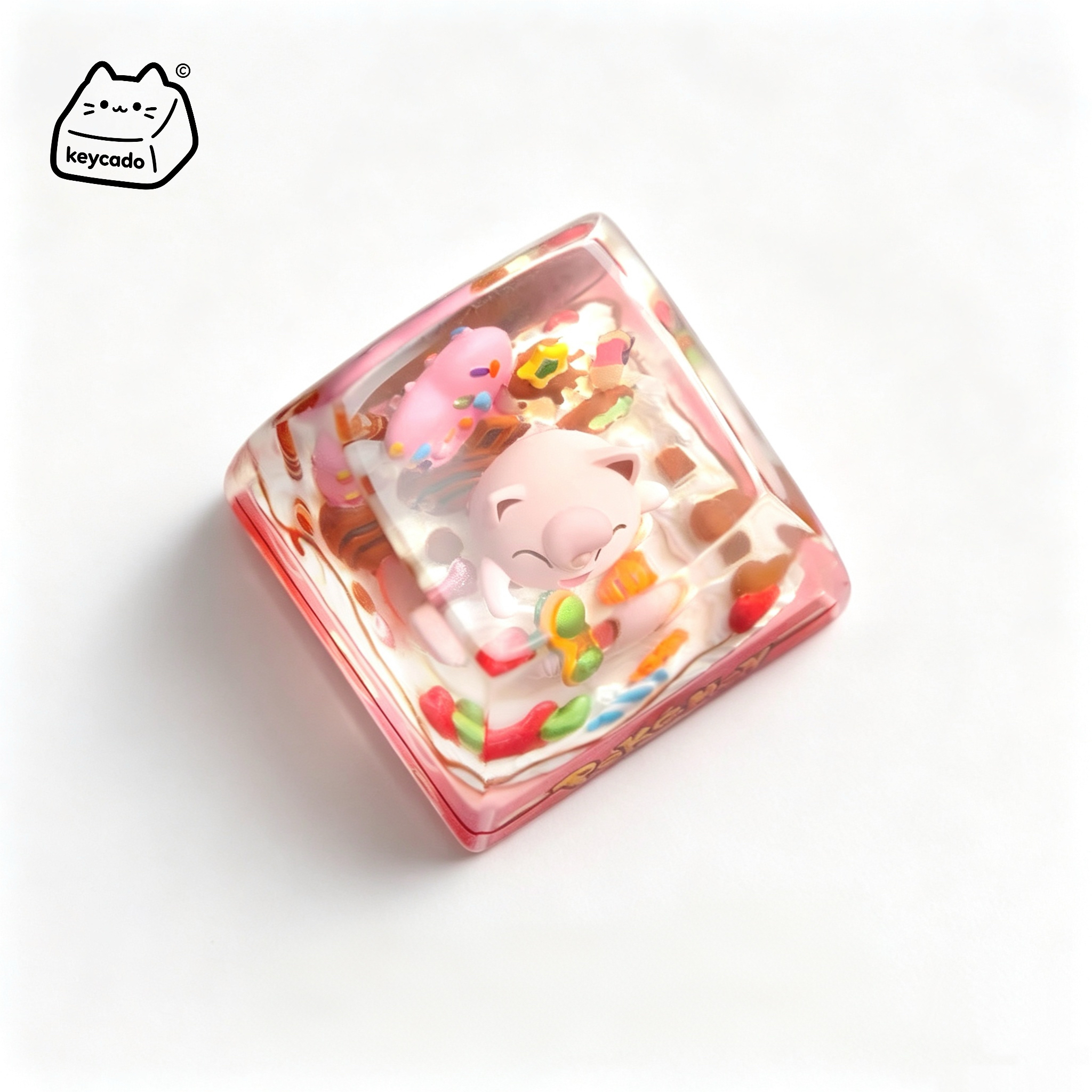 Handmade Jigglypuff Epoxy Resin Artisan Keycap - Image 2