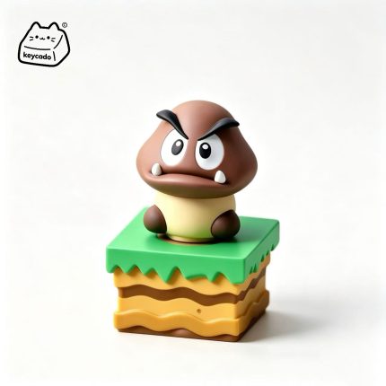 Rotatable 3D Sculpted Goomba Artisan Keycap, Super Mario Classic Nintendo Enemy Handmade Game Figure Keycap Compatible With Cherry MX Gateron Kailh All MX Mechanical Keyboard Switches