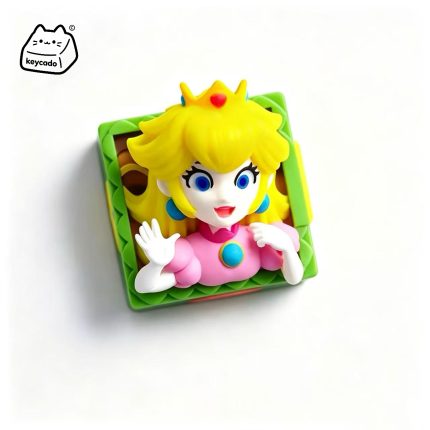 3D Sculpted Princess Peach Artisan Keycap, Super Mario Cute Nintendo Royal Character Handmade Game Figure Keycap Compatible With Cherry MX Gateron Kailh All MX Mechanical Keyboard Switches