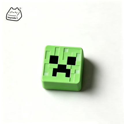 3D Sculpted Creeper Artisan Keycap, Minecraft Iconic Hostile Mob Handmade Game Figure Keycap Compatible With Cherry MX Gateron Kailh All MX Mechanical Keyboard Switches