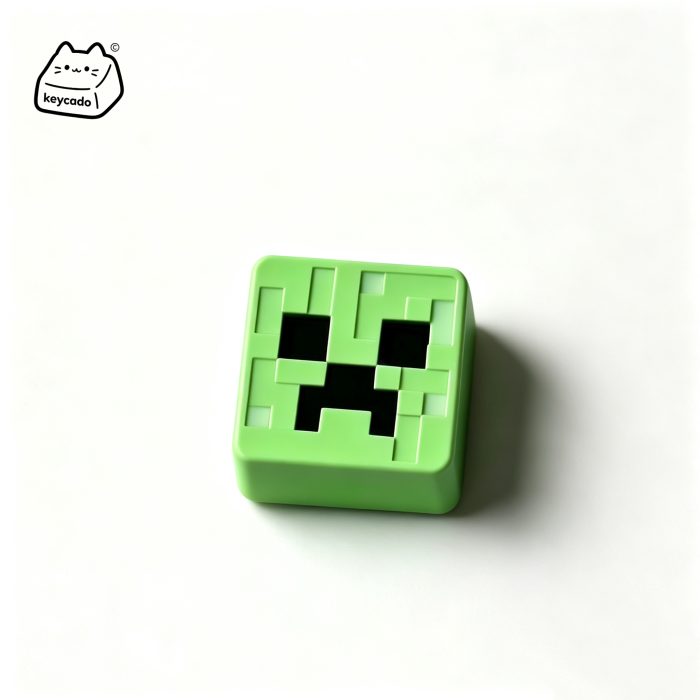 3D Sculpted Creeper Artisan Keycap, Minecraft Iconic Hostile Mob Handmade Game Figure Keycap Compatible With Cherry MX Gateron Kailh All MX Mechanical Keyboard Switches