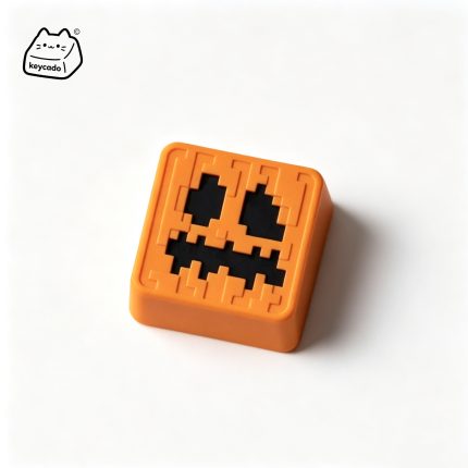 3D Sculpted Pumpkin Artisan Keycap, Minecraft Halloween Block Handmade Game Decor Keycap Compatible With Cherry MX Gateron Kailh All MX Mechanical Keyboard Switches