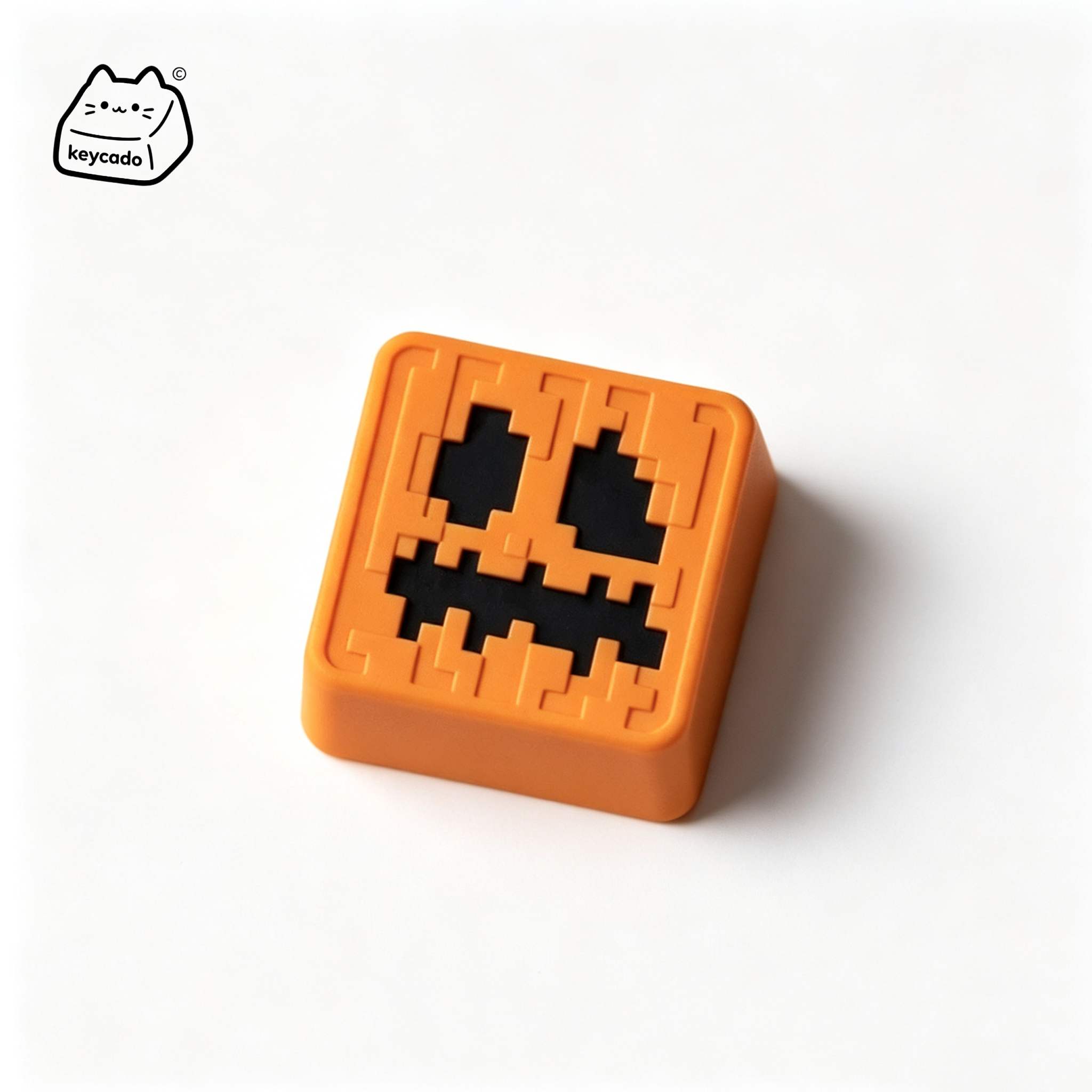 3D Sculpted Pumpkin Artisan Keycap, Minecraft Halloween Block Handmade Game Decor Keycap Compatible With Cherry MX Gateron Kailh All MX Mechanical Keyboard Switches - Image 1