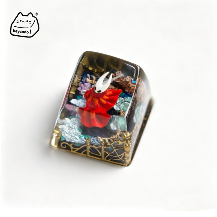 Transparent Resin Artisan Keycap, Hornet Hollow Knight Silksong Handmade Diorama Keycap Compatible with All MX Mechanical Keyboard Switches