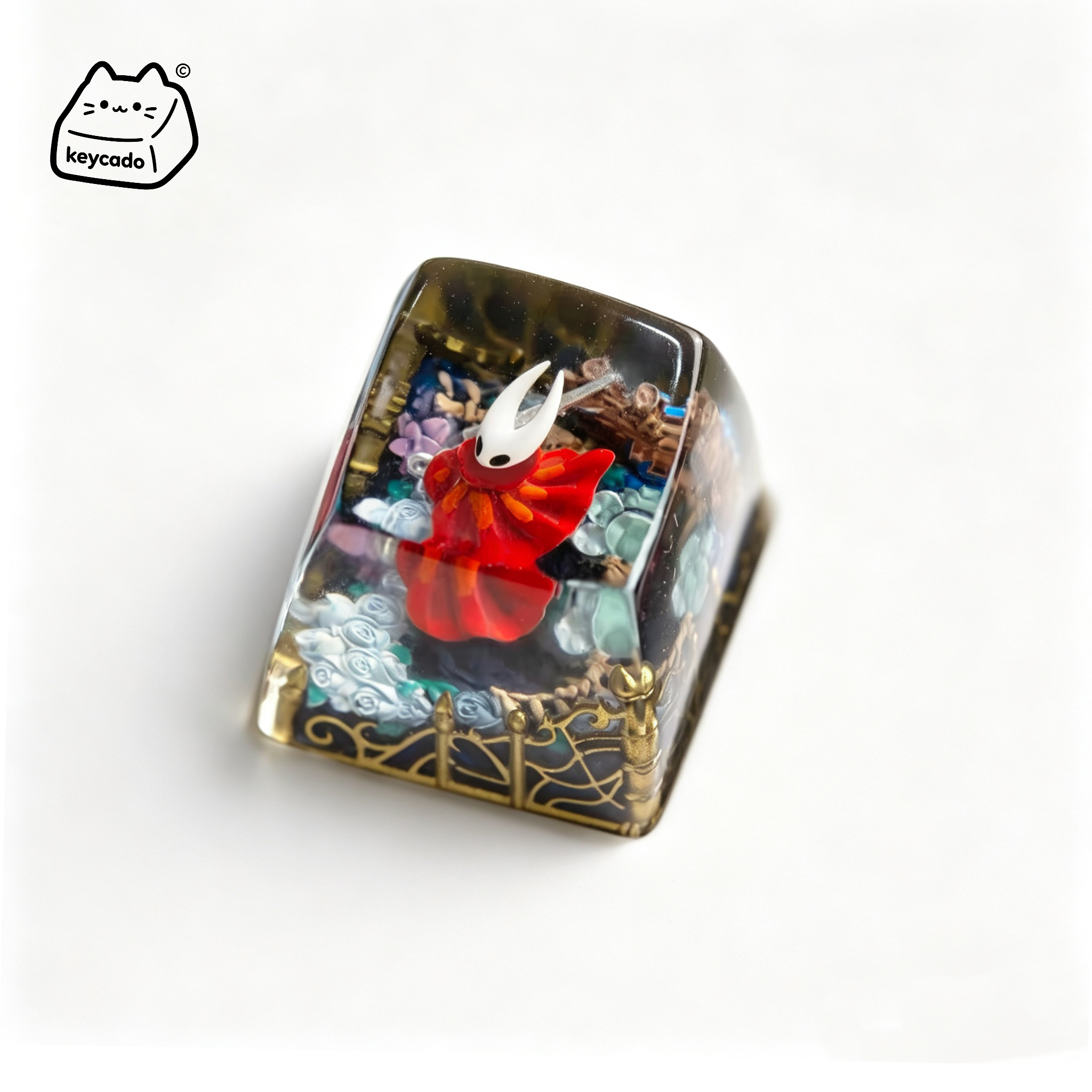 Transparent Resin Artisan Keycap, Hornet Hollow Knight Silksong Handmade Diorama Keycap Compatible with All MX Mechanical Keyboard Switches - Image 1