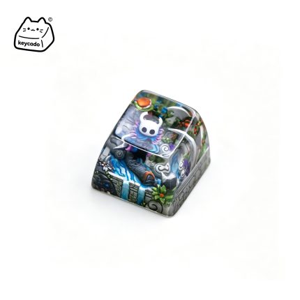 Transparent Resin Artisan Keycap, The Knight Hollow Knight Mini Diorama Handmade Keycap Compatible with All MX Mechanical Keyboard Switches