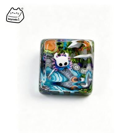 Transparent Resin Artisan Keycap, The Knight Hollow Knight Mini Diorama Handmade Keycap Compatible with All MX Mechanical Keyboard Switches