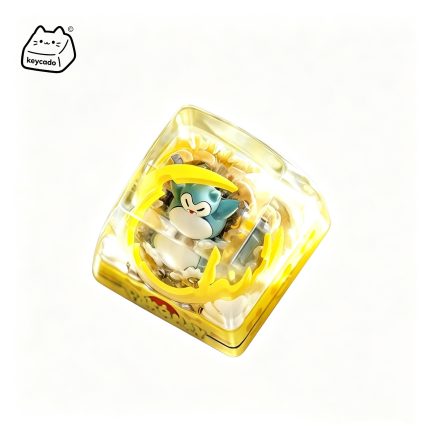 Transparent Resin Artisan Keycap, Snorlax Lazy Scene Handmade Pokemon Keycap Compatible with All MX Mechanical Keyboard Switches