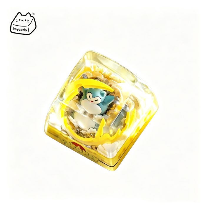 Transparent Resin Artisan Keycap, Snorlax Lazy Scene Handmade Pokemon Keycap Compatible with All MX Mechanical Keyboard Switches - Image 2