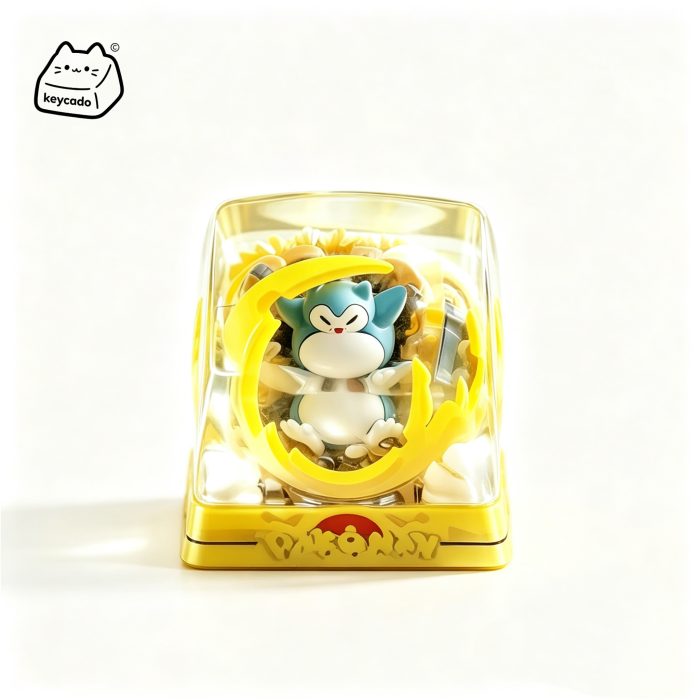 Transparent Resin Artisan Keycap, Snorlax Lazy Scene Handmade Pokemon Keycap Compatible with All MX Mechanical Keyboard Switches