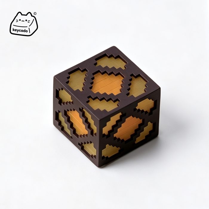 3D Sculpted Glowstone Lamp Artisan Keycap, Minecraft Luminous Light Block Handmade Keycap Compatible With All MX Mechanical Keyboard Switches