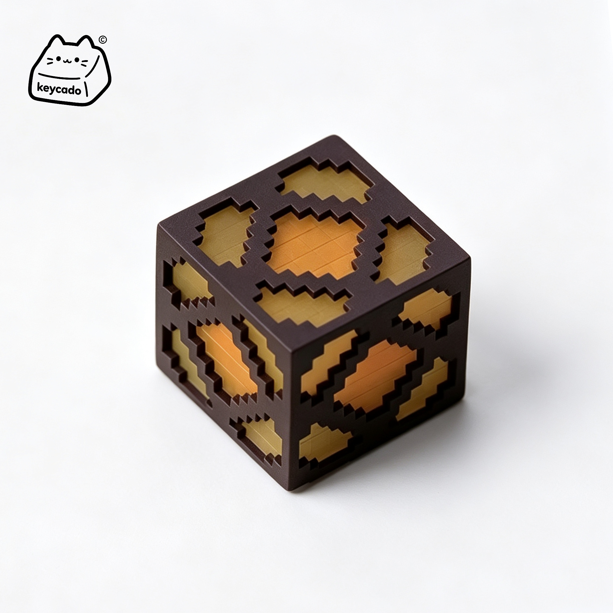 3D Sculpted Glowstone Lamp Artisan Keycap, Minecraft Luminous Light Block Handmade Keycap Compatible With All MX Mechanical Keyboard Switches - Image 1