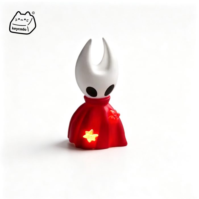 Shine Through 3D Sculpted Hornet Artisan Keycap, Hollow Knight Silksong Luminous Character Handmade Keycap Compatible With Cherry MX Gateron Kailh All MX Mechanical Keyboard Switches