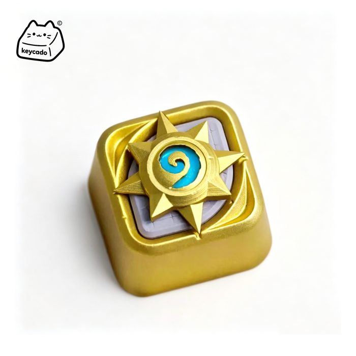 Golden Hearthstone 3D Sculpted Artisan Keycap, Handmade Game Card Figure Keycap Compatible With Cherry MX Gateron Kailh All MX Mechanical Keyboard Switches