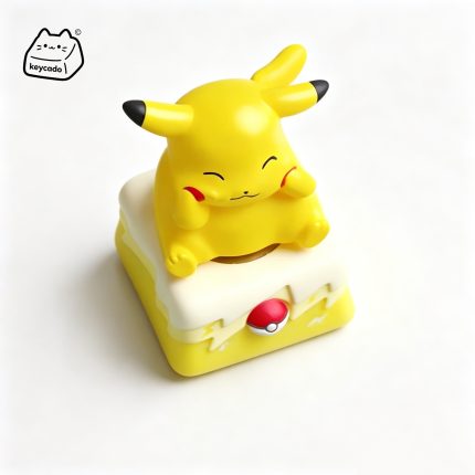 Rotatable 3D Sculpted Artisan Keycap, Pikachu Pokemon Handmade Figure Keycap Compatible with All MX Mechanical Keyboard Switches