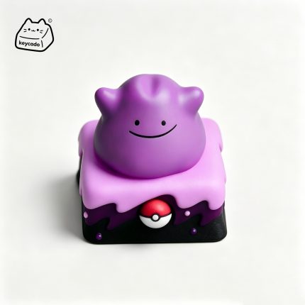 Rotatable 3D Sculpted Artisan Keycap, Ditto Pokemon Handmade Figure Keycap Compatible with All MX Mechanical Keyboard Switches