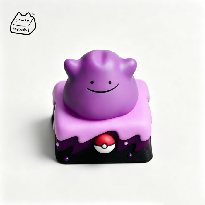 Rotatable 3D Sculpted Artisan Keycap, Ditto Pokemon Handmade Figure Keycap Compatible with All MX Mechanical Keyboard Switches - Image 1