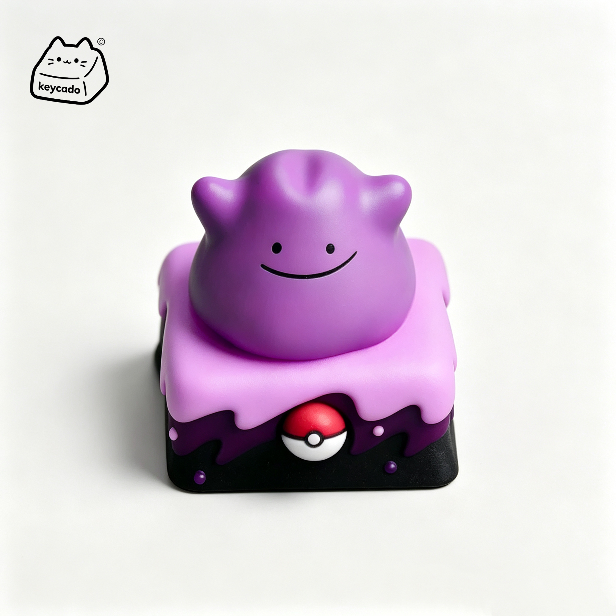 Rotatable 3D Sculpted Artisan Keycap, Ditto Pokemon Handmade Figure Keycap Compatible with All MX Mechanical Keyboard Switches - Image 1