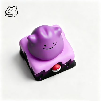 Rotatable 3D Sculpted Artisan Keycap, Ditto Pokemon Handmade Figure Keycap Compatible with All MX Mechanical Keyboard Switches
