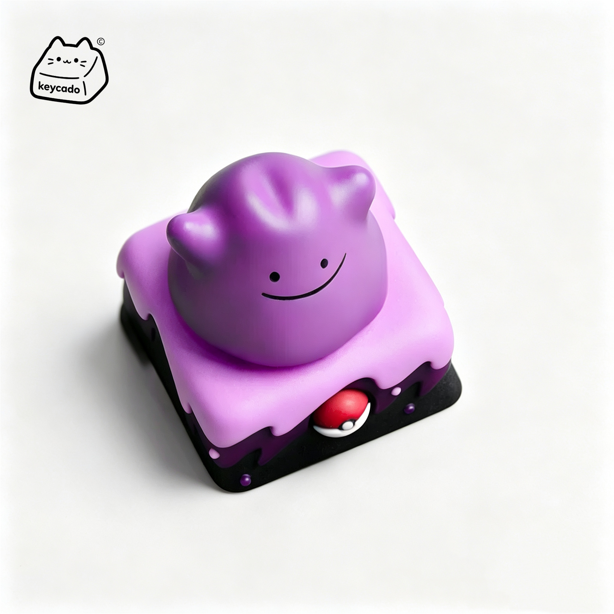 Rotatable 3D Sculpted Artisan Keycap, Ditto Pokemon Handmade Figure Keycap Compatible with All MX Mechanical Keyboard Switches - Image 2
