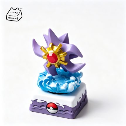 Rotatable 3D Sculpted Artisan Keycap, Starmie Pokemon Handmade Figure Keycap Compatible with All MX Mechanical Keyboard Switches
