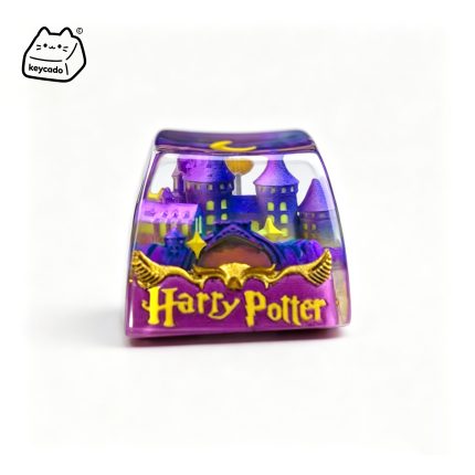 Transparent Resin Artisan Keycap, Hogwarts Castle Harry Potter Handmade Keycap Compatible with All MX Mechanical Keyboard Switches