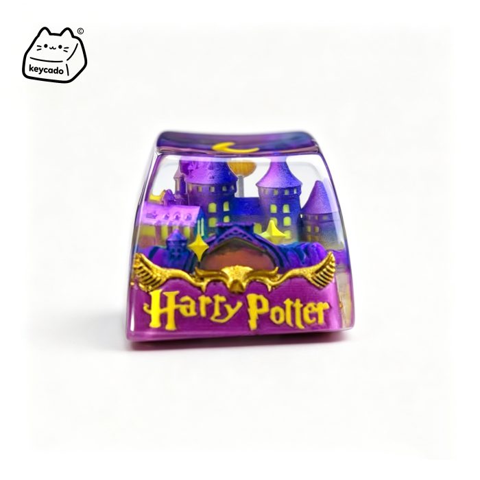Transparent Resin Artisan Keycap, Hogwarts Castle Harry Potter Handmade Keycap Compatible with All MX Mechanical Keyboard Switches