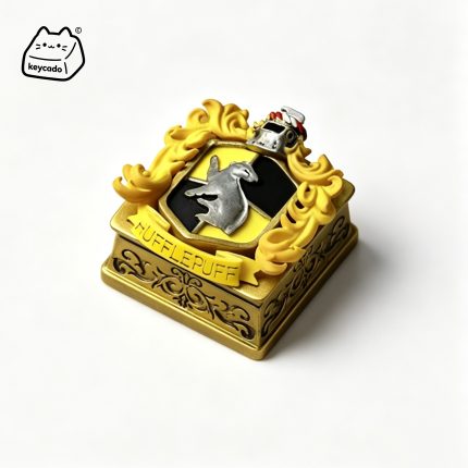 3D Sculpted Artisan Keycap, Hufflepuff Hogwarts Harry Potter House Crest Handmade Figure Keycap Compatible with All MX Mechanical Keyboard Switches