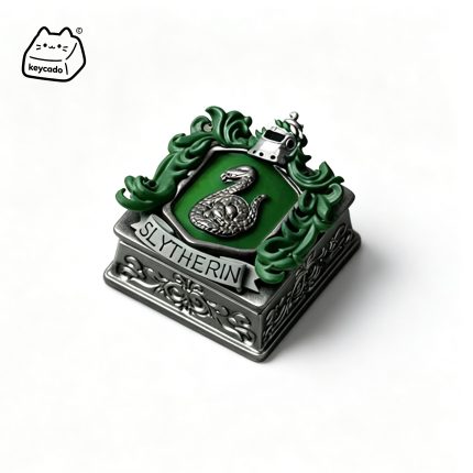 3D Sculpted Artisan Keycap, Slytherin Hogwarts Harry Potter House Crest Handmade Figure Keycap Compatible with All MX Mechanical Keyboard Switches