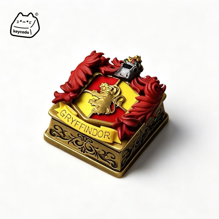 3D Sculpted Artisan Keycap, Gryffindor Hogwarts Harry Potter House Crest Handmade Figure Keycap Compatible with All MX Mechanical Keyboard Switches