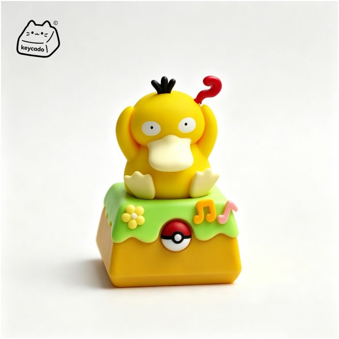 Rotatable 3D Sculpted Artisan Keycap, Psyduck Pokemon Handmade Figure Keycap Compatible with All MX Mechanical Keyboard Switches - Image 1