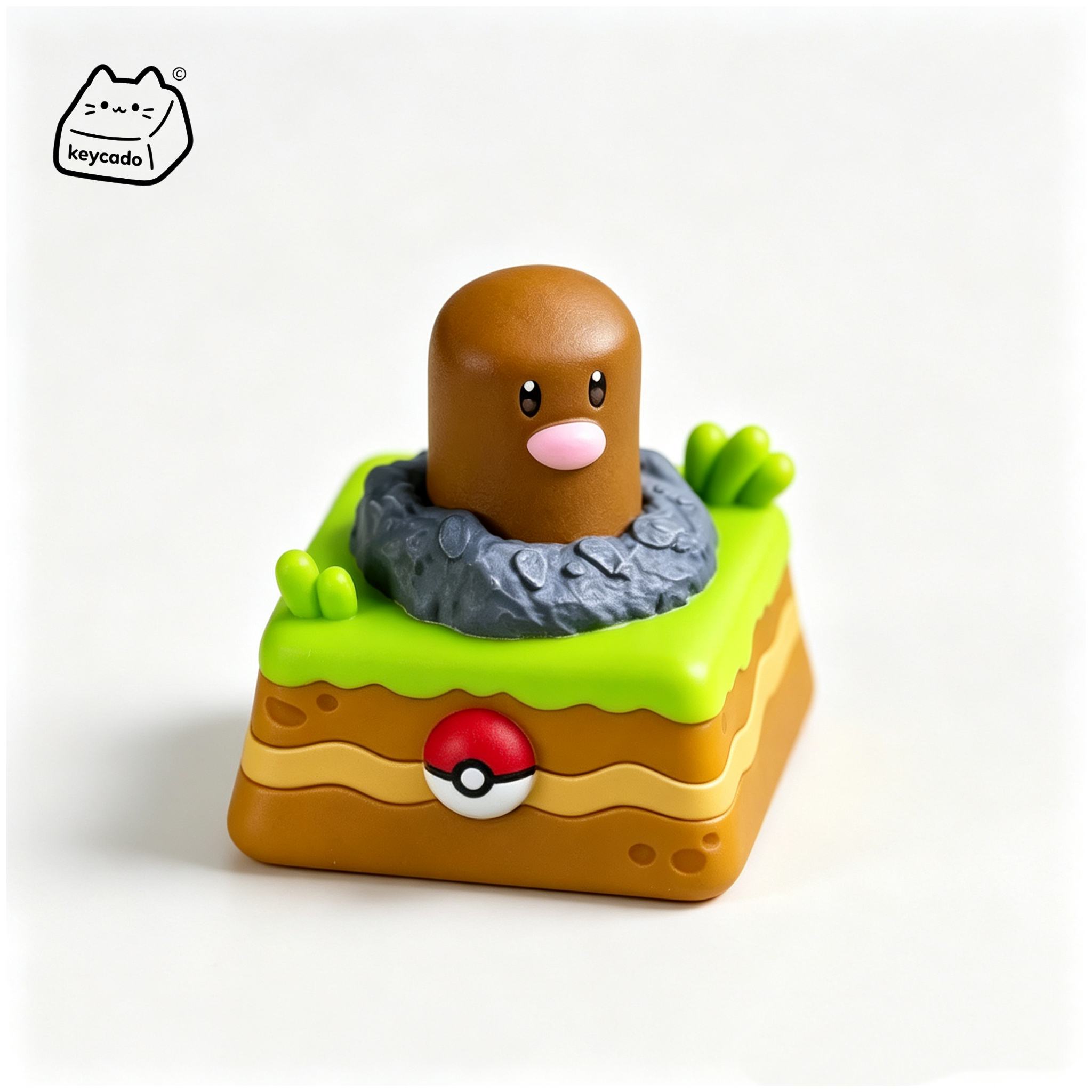 Rotatable 3D Sculpted Artisan Keycap, Psyduck Pokemon Handmade Figure Keycap Compatible with All MX Mechanical Keyboard Switches - Image 1