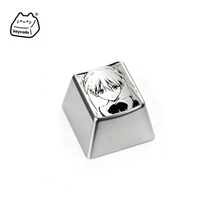 Laser Engraved Zinc Alloy Metal Keycap, Neon Genesis Evangelion Asuka Pattern Cherry Profile Key Cap Compatible With Cherry MX Gateron Kailh All MX Mechanical Keyboard Switches
