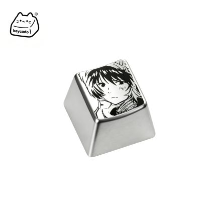 Laser Engraved Zinc Alloy Metal Keycap, Neon Genesis Evangelion Asuka Pattern Cherry Profile Key Cap Compatible With Cherry MX Gateron Kailh All MX Mechanical Keyboard Switches