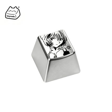 Laser Engraved Zinc Alloy Metal Keycap, Neon Genesis Evangelion Ayanami Rei Pattern Cherry Profile Key Cap Compatible With Cherry MX Gateron Kailh All MX Mechanical Keyboard Switches
