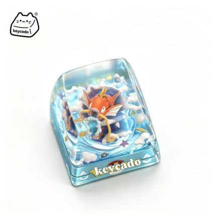 Transparent Resin Artisan Keycap, Magikarp Pokemon Mini Diorama Handmade Keycap Compatible with All MX Mechanical Keyboard Switches