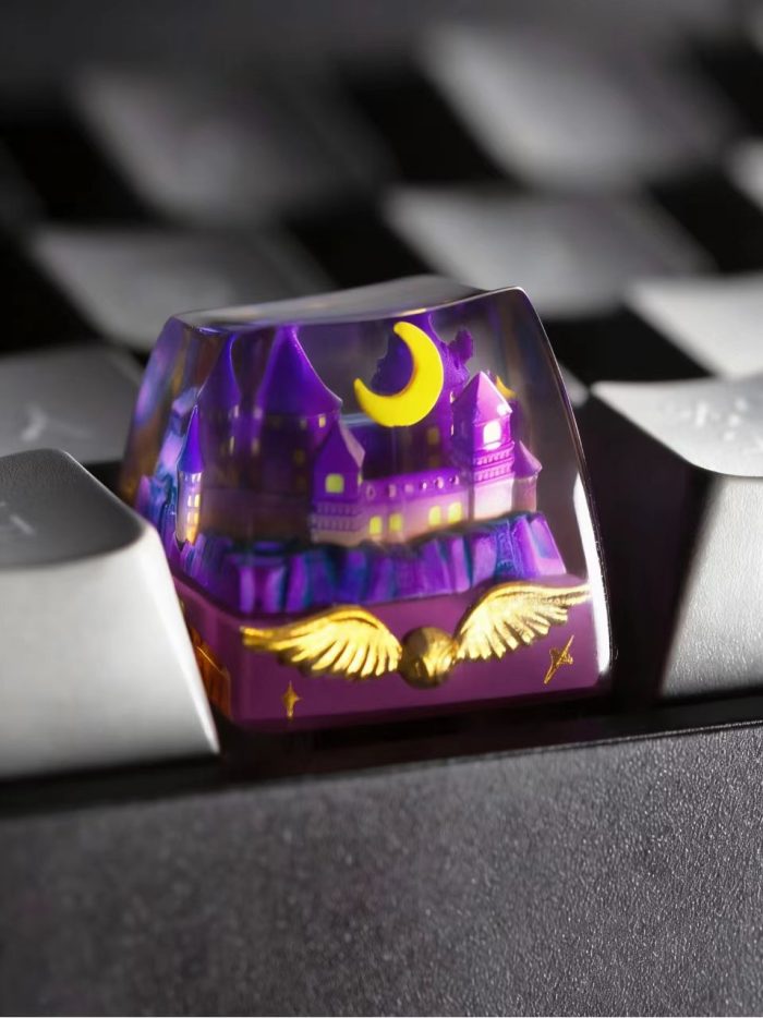 Transparent Resin Artisan Keycap, Hogwarts Castle Harry Potter Handmade Keycap Compatible with All MX Mechanical Keyboard Switches - Image 4