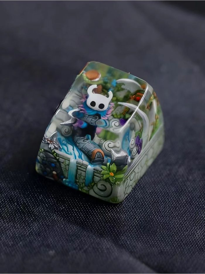 Transparent Resin Artisan Keycap, The Knight Hollow Knight Mini Diorama Handmade Keycap Compatible with All MX Mechanical Keyboard Switches - Image 4
