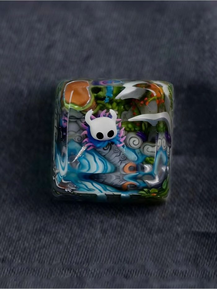 Transparent Resin Artisan Keycap, The Knight Hollow Knight Mini Diorama Handmade Keycap Compatible with All MX Mechanical Keyboard Switches - Image 5