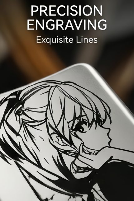 Laser Engraved Zinc Alloy Metal Keycap, Anime Character & Cute Cat Sketch Pattern Cherry Profile Artisan Keycap Compatible With Cherry MX Gateron Kailh All MX Mechanical Keyboard Switches
