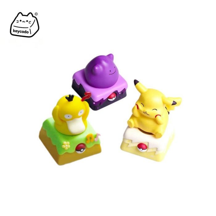 Rotatable 3D Pokemon Artisan Keycap, Handmade Sculpted Figure Keycap Compatible With Cherry MX Gateron Kailh All MX Mechanical Keyboard Switches