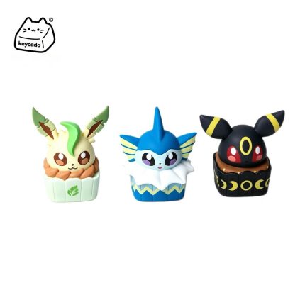 Eeveelution Cupcake 3D Artisan Keycap, Cute Pokemon Eevee Family Handmade Dessert Shape Keycap Compatible With All MX Mechanical Keyboard Switches