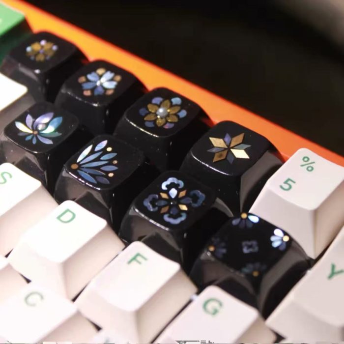 Mosaic Mother of Pearl Inlay Artisan Keycap, Traditional Chinese Dragon Scale Pattern XDA Profile Key Cap Compatible With Cherry MX Gateron Kailh All MX Mechanical Keyboard Switches - Image 3