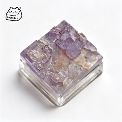 Matrix Fluorite Natural Mineral Artisan Keycap, Layered Crystal Specimen Handmade Unique Stone Keycap Compatible With Cherry MX Gateron Kailh All MX Mechanical Keyboard Switches