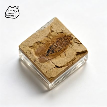 Natural Ancient Cicada Fossil Artisan Keycap, Rare Prehistoric Insect Stone Handmade Unique Mineral Keycap Compatible With Cherry MX Gateron Kailh All MX Mechanical Keyboard Switches