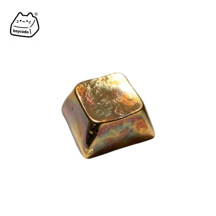 Burnt Colorful Gold Aluminum Foil Artisan Keycap, Traditional Chinese Intangible Cultural Heritage Craft XDA Profile Keycap Compatible With Cherry MX Gateron Kailh All MX Mechanical Keyboard Switches