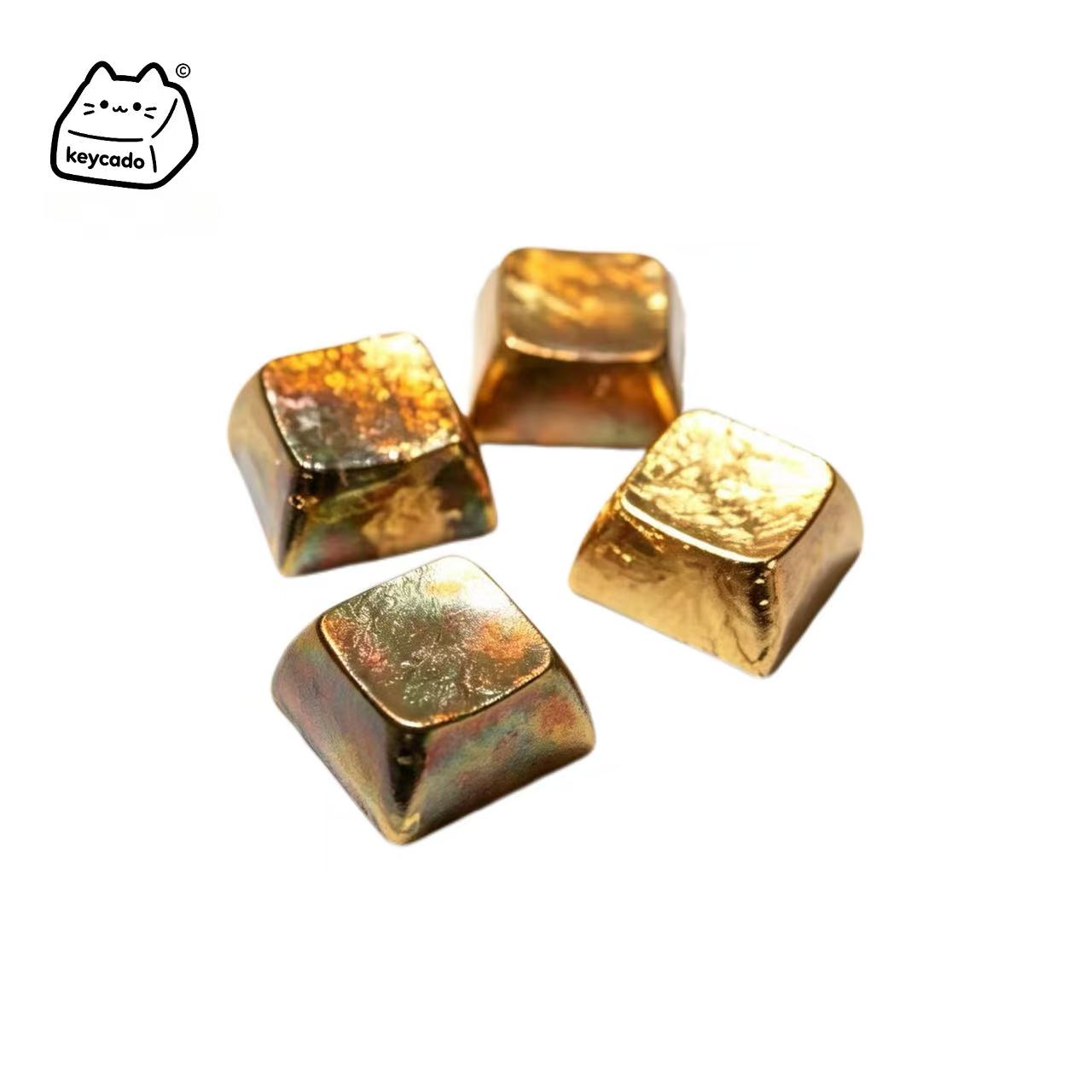 Burnt Colorful Gold Aluminum Foil Artisan Keycap, Traditional Chinese Intangible Cultural Heritage Craft XDA Profile Keycap Compatible With Cherry MX Gateron Kailh All MX Mechanical Keyboard Switches - Image 2