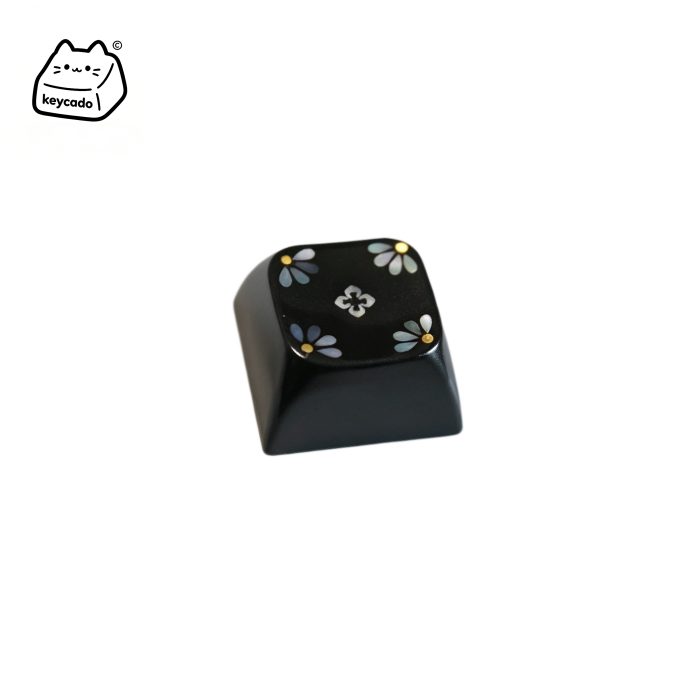 Mosaic Mother of Pearl Inlay Artisan Keycap, Traditional Chinese Round Floral Group Pattern XDA Profile Key Cap Compatible With Cherry MX Gateron Kailh All MX Mechanical Keyboard Switches