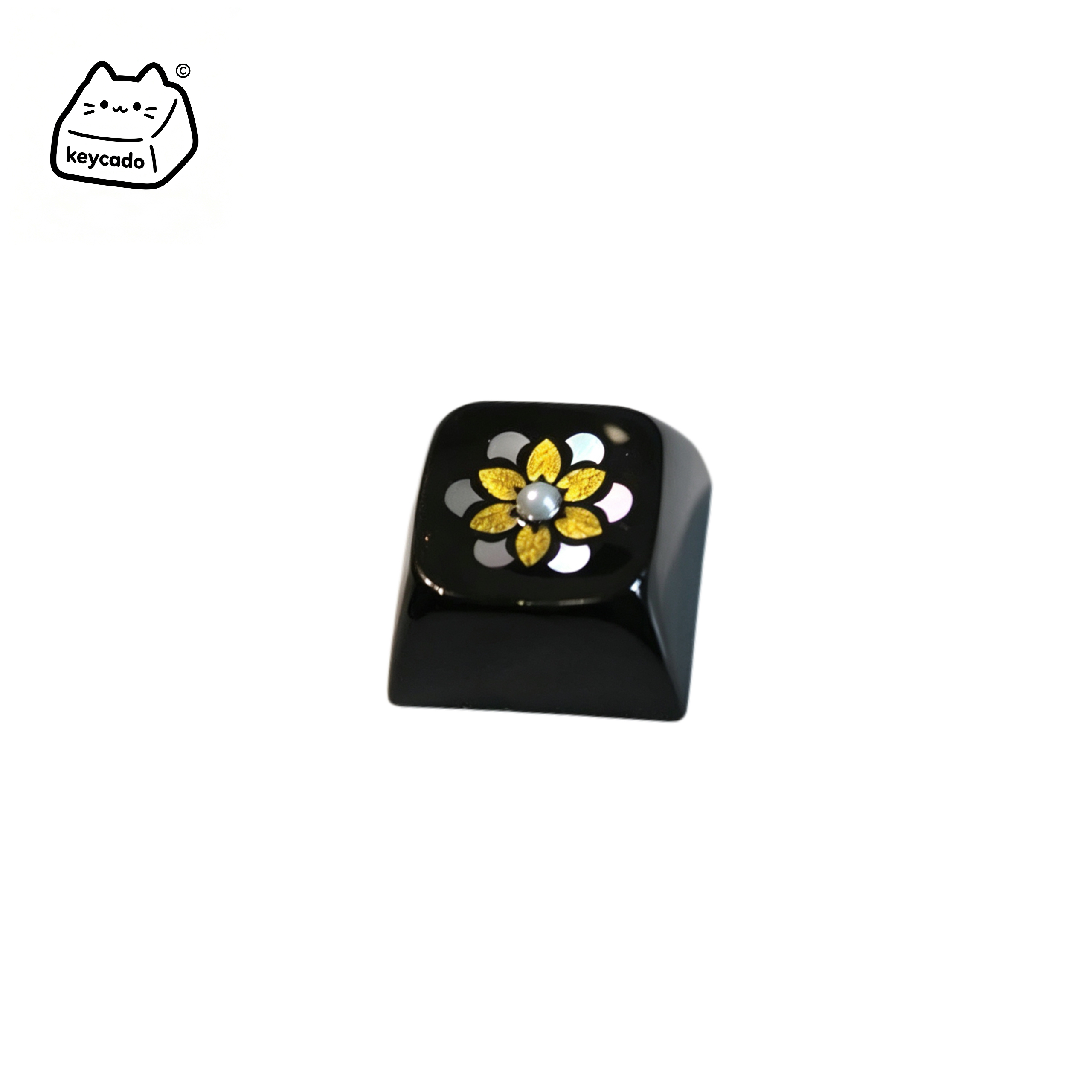 Mosaic Mother of Pearl Inlay Artisan Keycap, Traditional Chinese Round Floral Group Pattern XDA Profile Key Cap Compatible With Cherry MX Gateron Kailh All MX Mechanical Keyboard Switches - Image 1